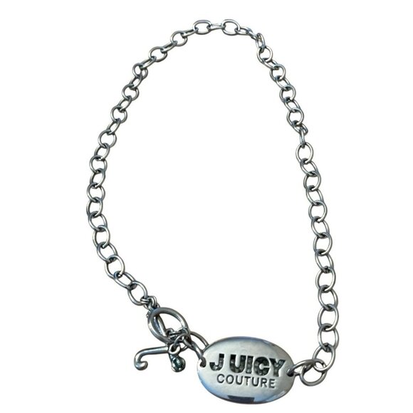 Juicy Couture Logo Silver Tone Chain Link 20 in Necklace Toggle Vintage - Picture 1 of 4
